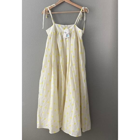 Anthropologie Whit Two NEW Polka Dot Maxi Dress - White Yellow - Small - Picture 11 of 11
